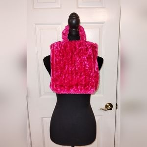 Hot Pink Chenille-like Tote